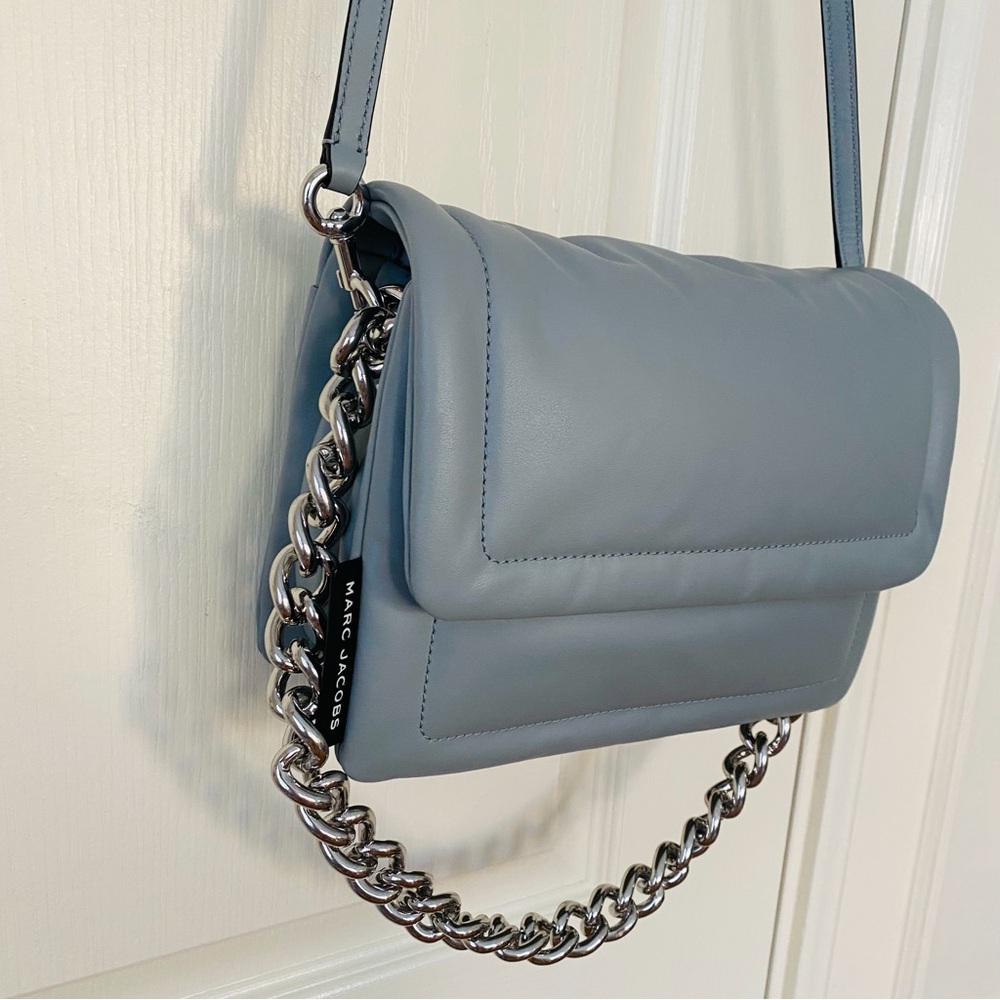 Marc Jacobs Blue Gray Quilted Crossbody Bag with Chain - Picture 2 of 11